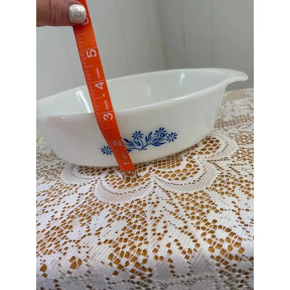 Vintage Fire King “Blue Cornflower” Oval Casserole Dish